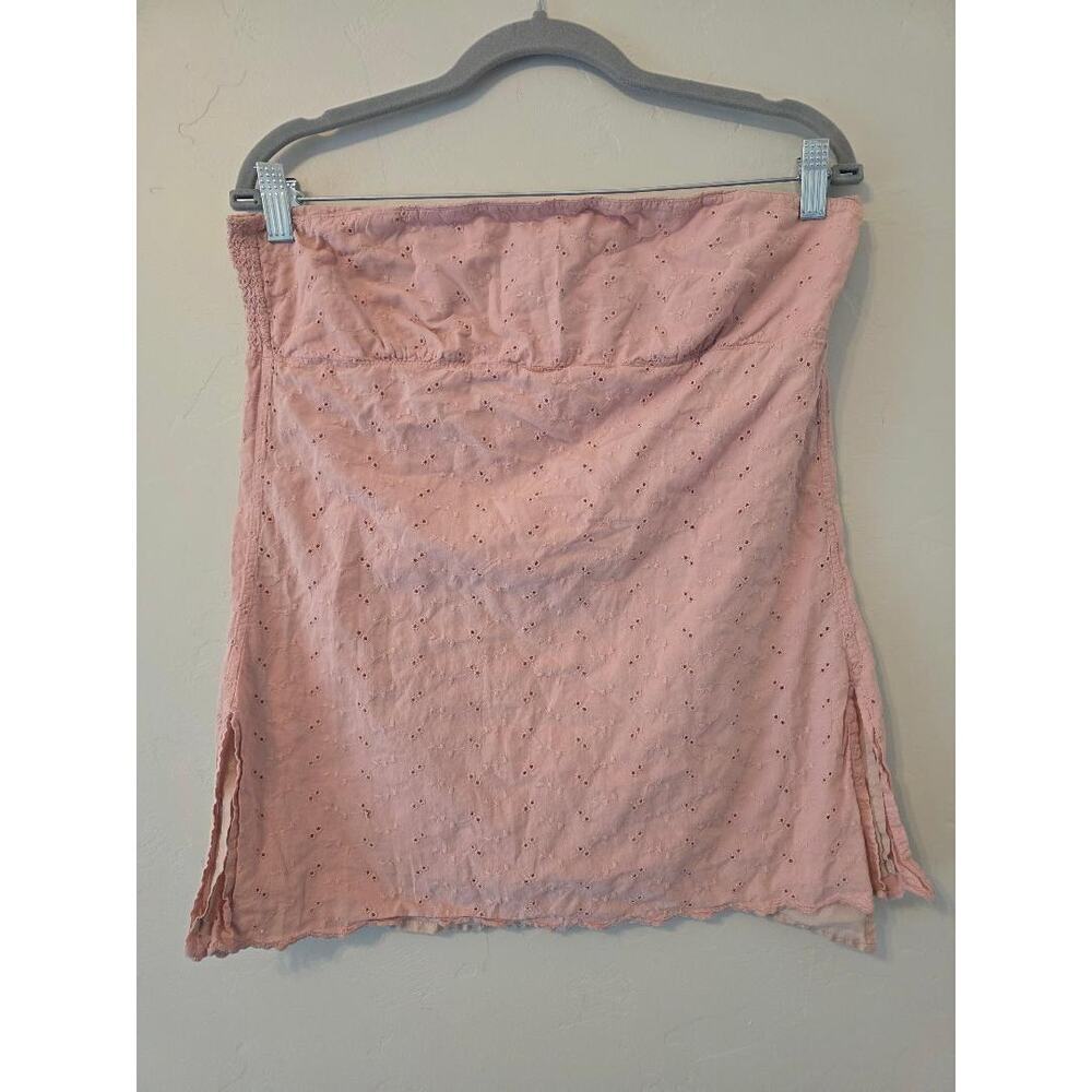 Abercrombie Pink Eyelet Tube Top Silk Lined Y2K Coquette Size Medium